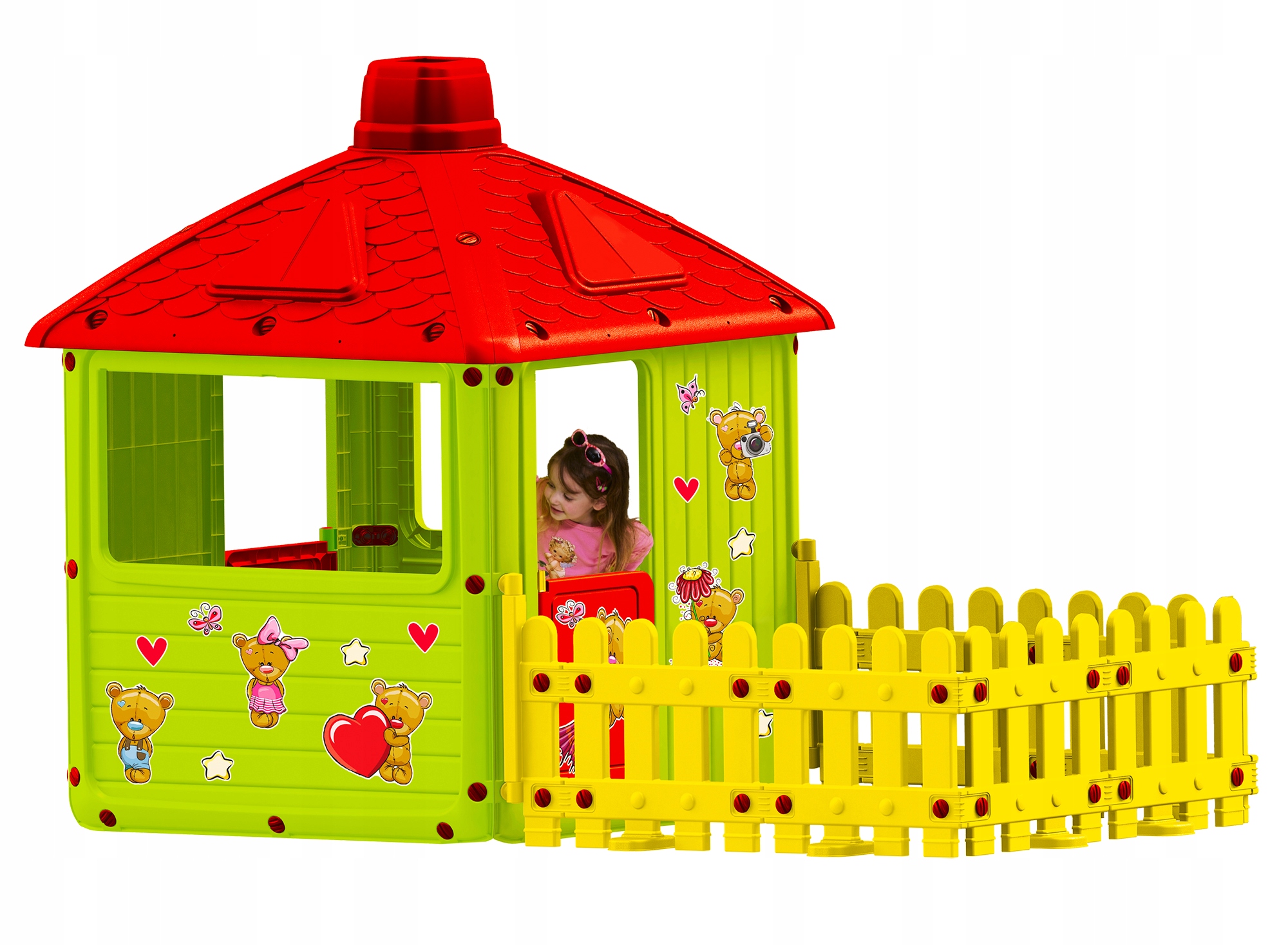 

Domek dla Dzieci 200 CM XXL Ogrodowy +komin Taras