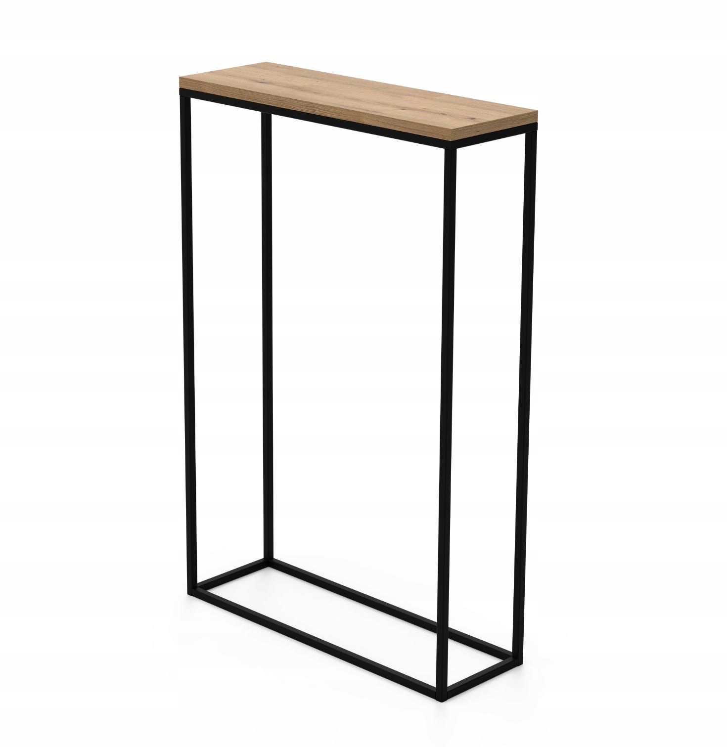 Květináč Stojící Stojan Police Konzolový Stolek Na Květiny Kovový černý 90 cm dub de