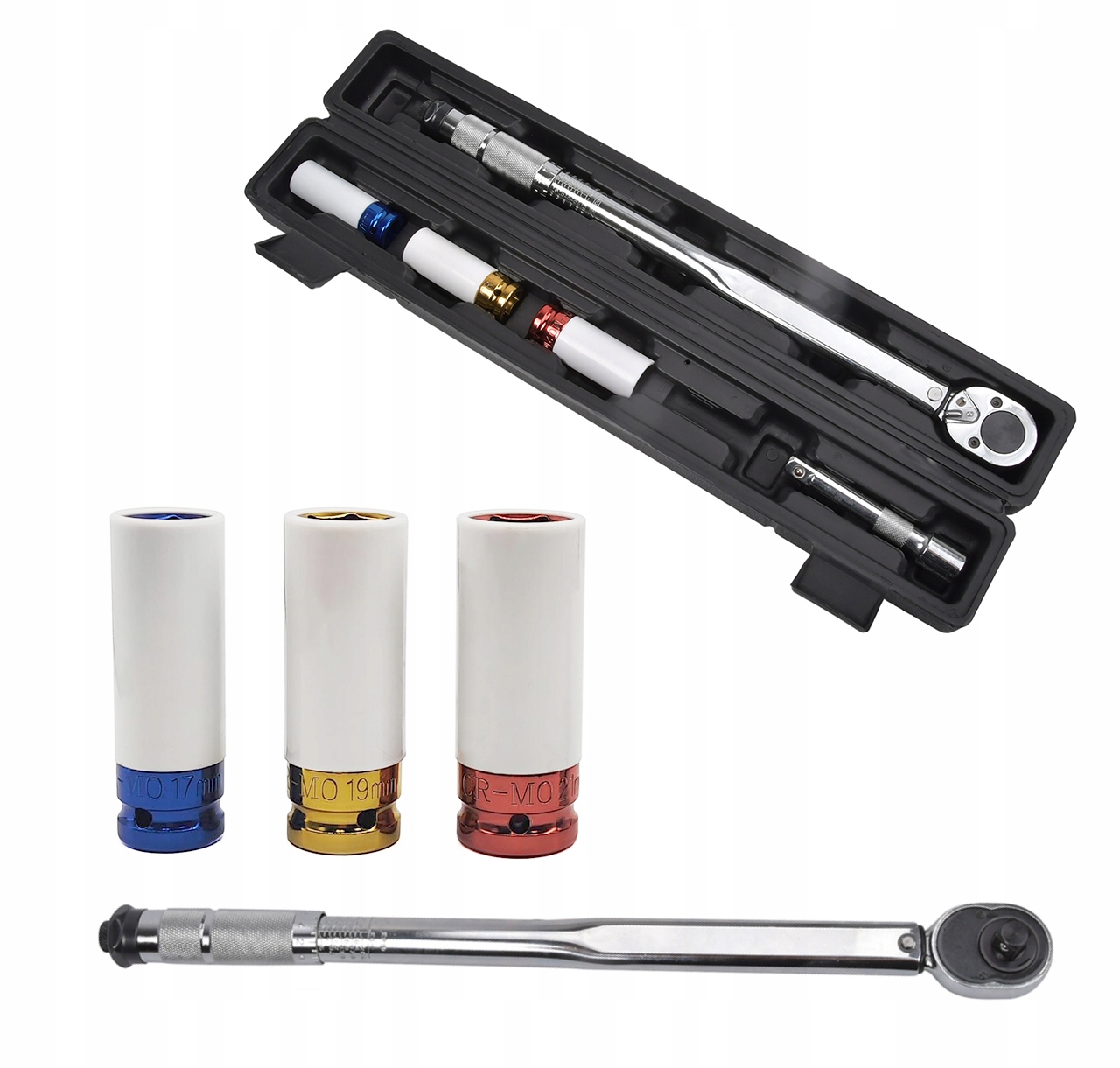 Momentový Klíč 1/2 40-210 Nm 3 Nástavce