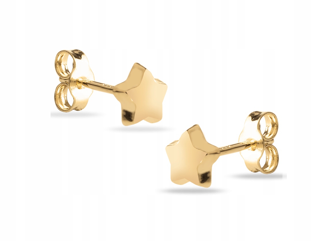 Złote Klasyczne Kolczyki Gwiazdki Gwiazdeczki 14KT 585