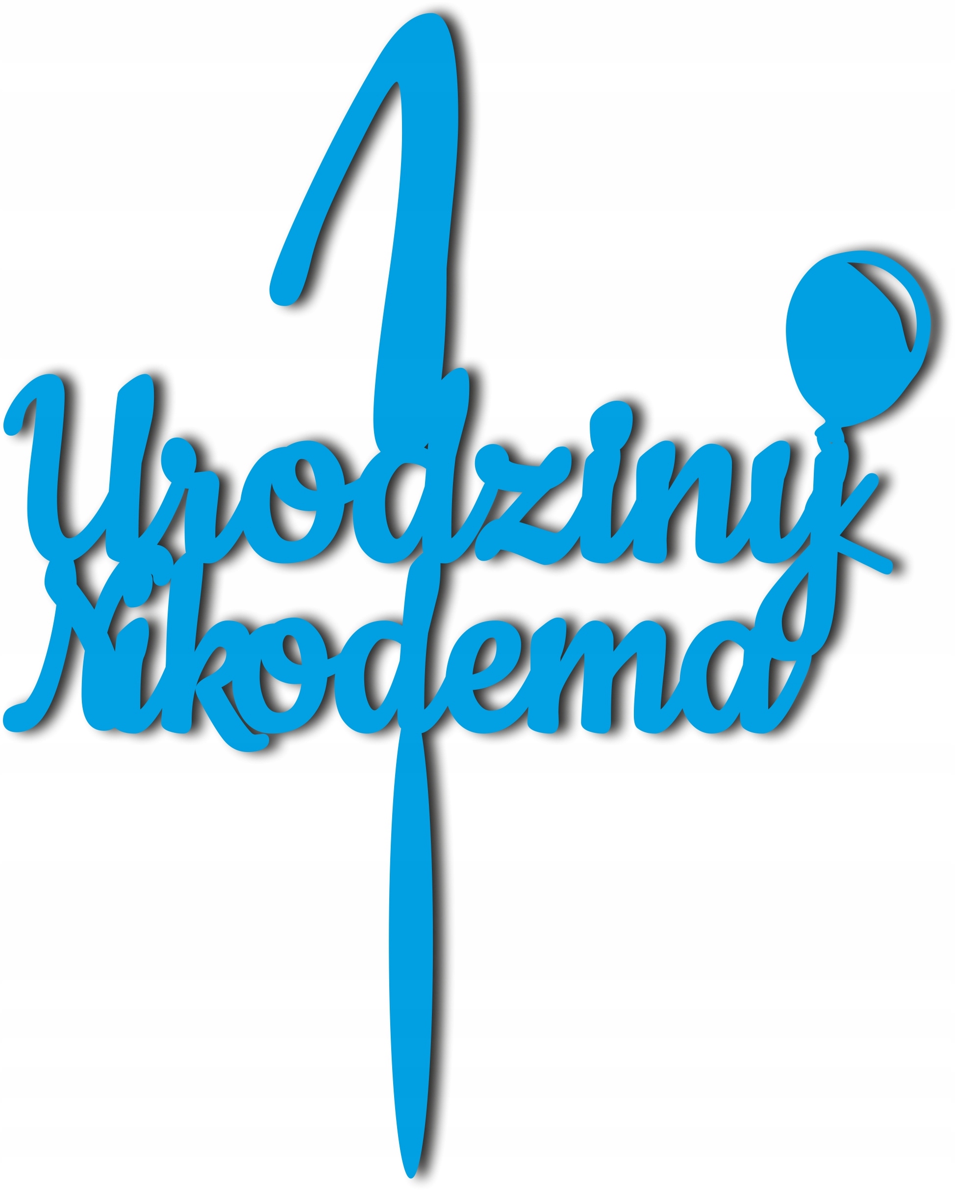 

Topper Toper Na Tort Urodziny Niebieski Imię Cyfra