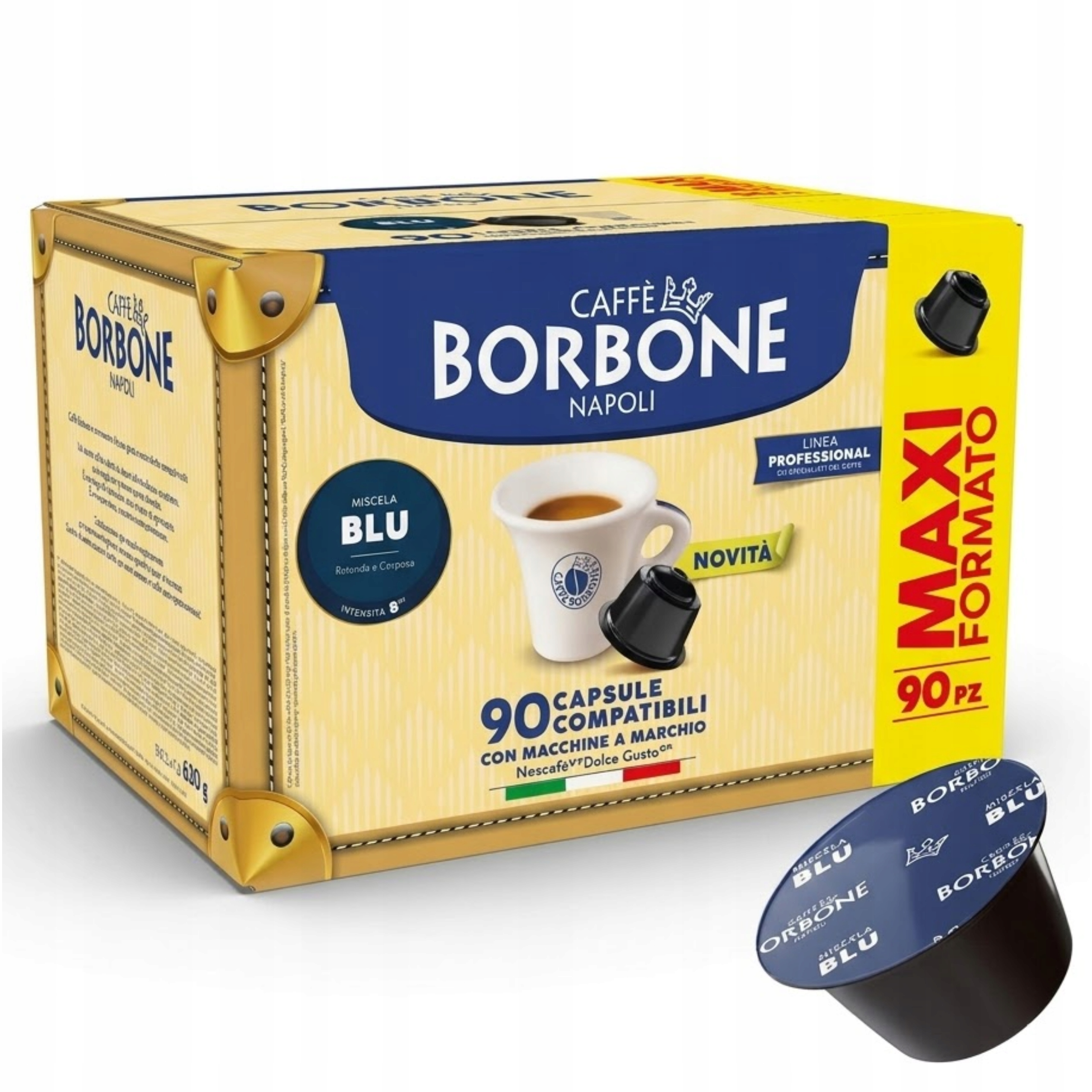 Kapsułki Dolce Gusto Borbone Blu Włoska Kawa Espresso Kremowa Niebieska x90