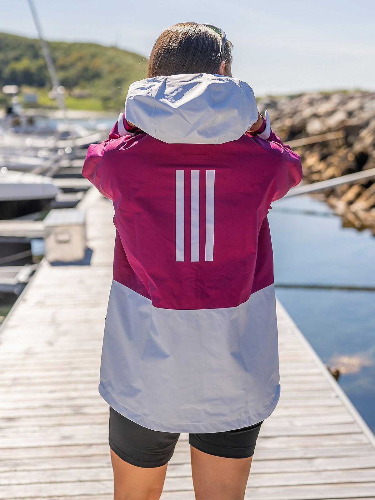 Adidas Terrex Gtx dámská turistická cyklistická bunda nepromokavá fialová S