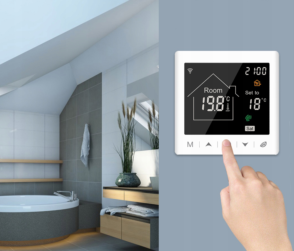 Inteligentny Termostat Obciążalny 16A Podłogówka Biały TR058 RT WiFi TUYA EAN (GTIN) 5904496821352