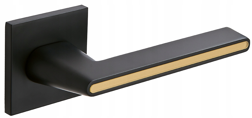 Klika Elika rozeta čtvercová Slim 6 mm černá/zlatá Kuchinox