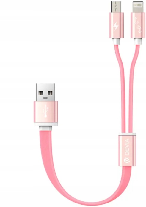 Devia KABEL usb 2 in 1 20cm Lightning + MicroUSB EAN 6952897986605