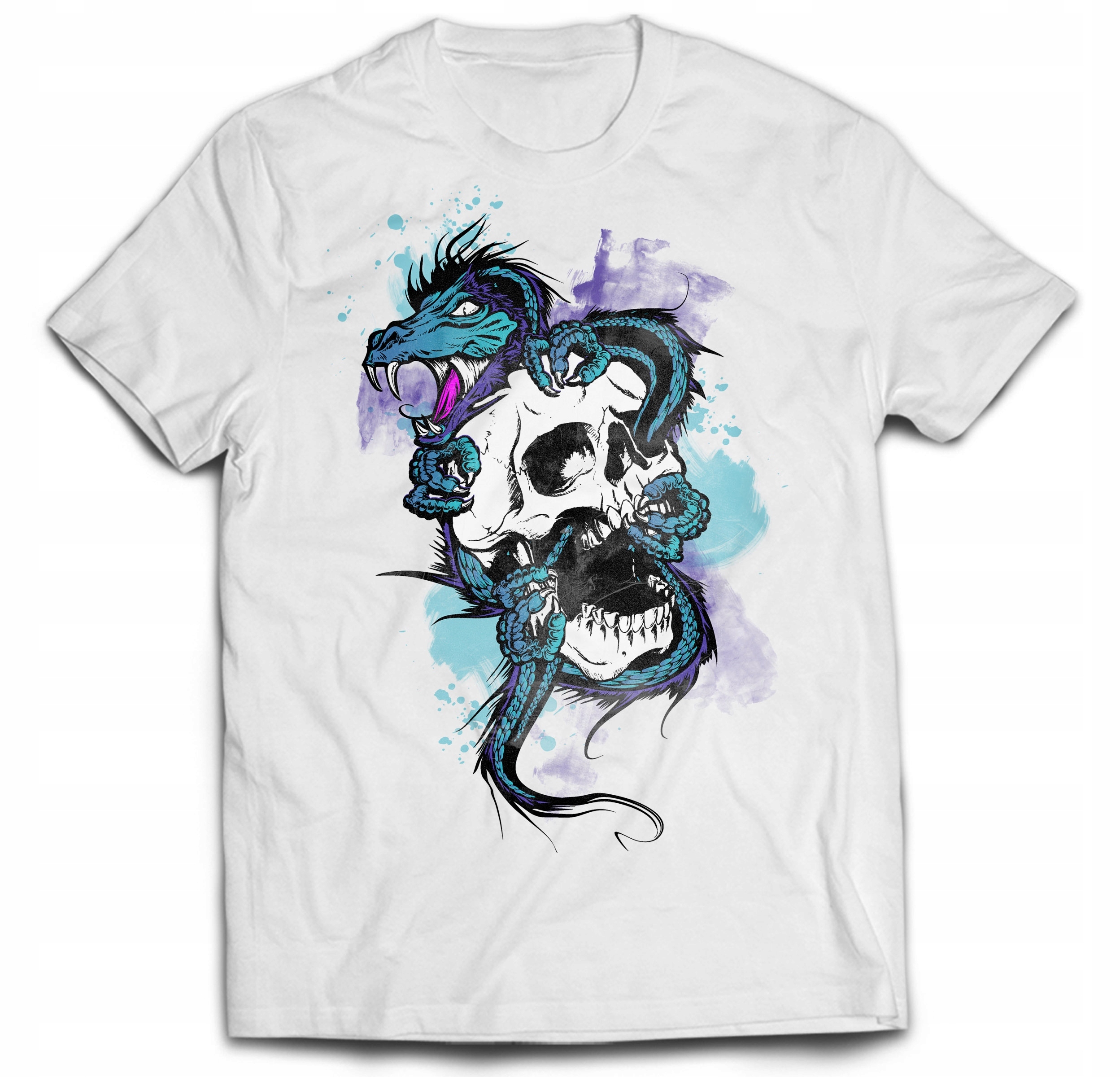 

Smok Czacha Dragon Skull Tatuaż Akwarela Japan 3XL