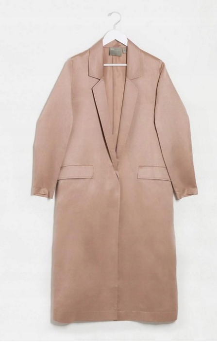 Saténový Design Tenký Kabát 40 cwt