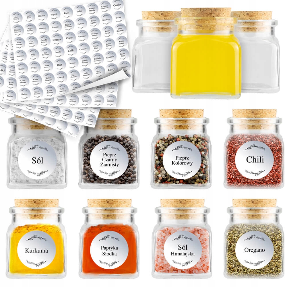 20 x Sklenička na koření bylinky svíčky sklenice 120 ml 252 samolepky etiketa
