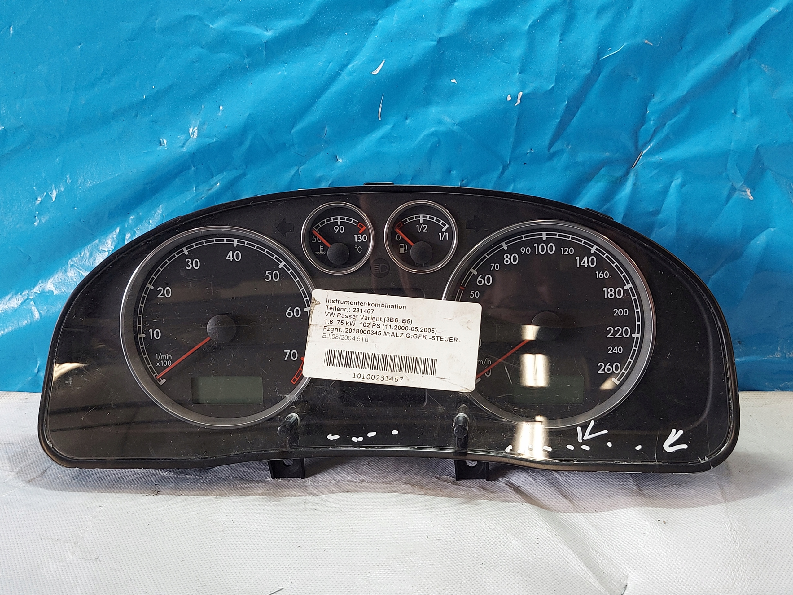 dials clock PASSAT B5 FL 1.6 B 3B0920829