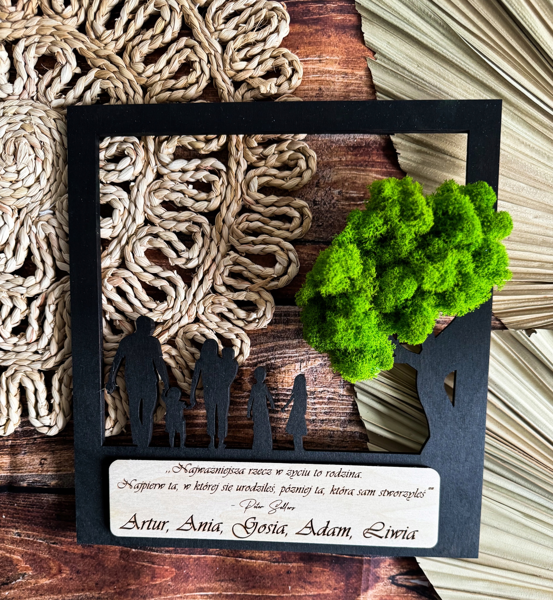 OBRAZ do SALONU RODZINA drzewko BONSAI mech chrobotek DRZEWO ŻYCIA Marka inna