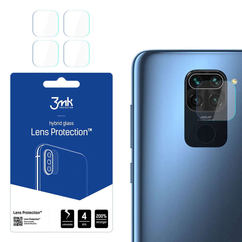 

Szkło na obiektyw aparatu do Redmi Note 9 3mk Lens