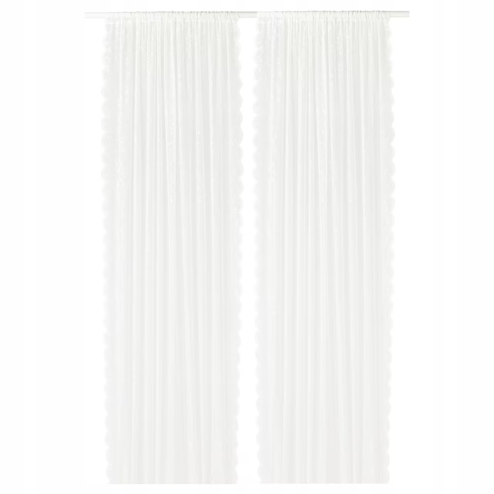 

Ikea firanki Lillyana 2szt biały/kwiaty 145x300cm