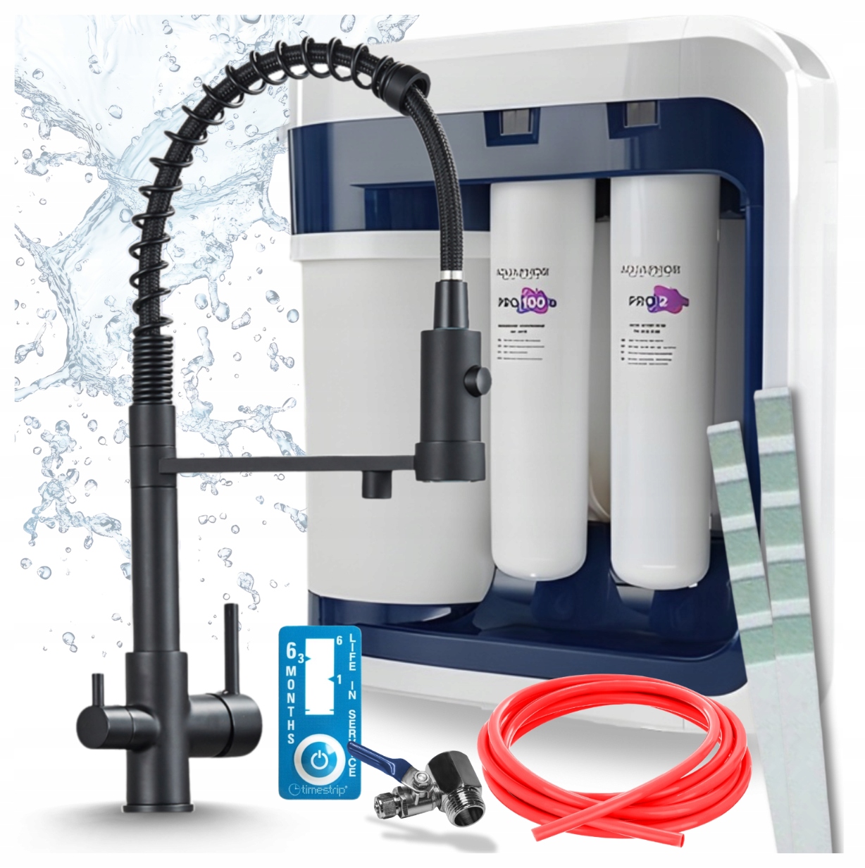 Filter Pitnej Vody Aquaphor RO-202S Pro Pzh Kuchynský Kohútik, Flexibilný, Čierny