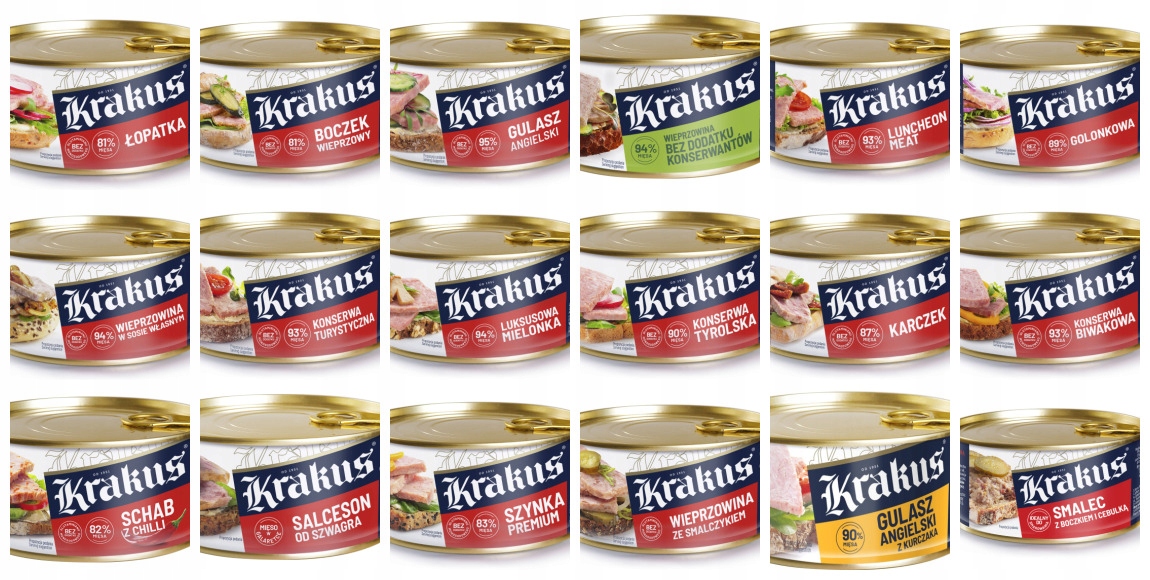 Levně Konzervy Krakus 300 G, Sada 18 Jedinečných Příchutí