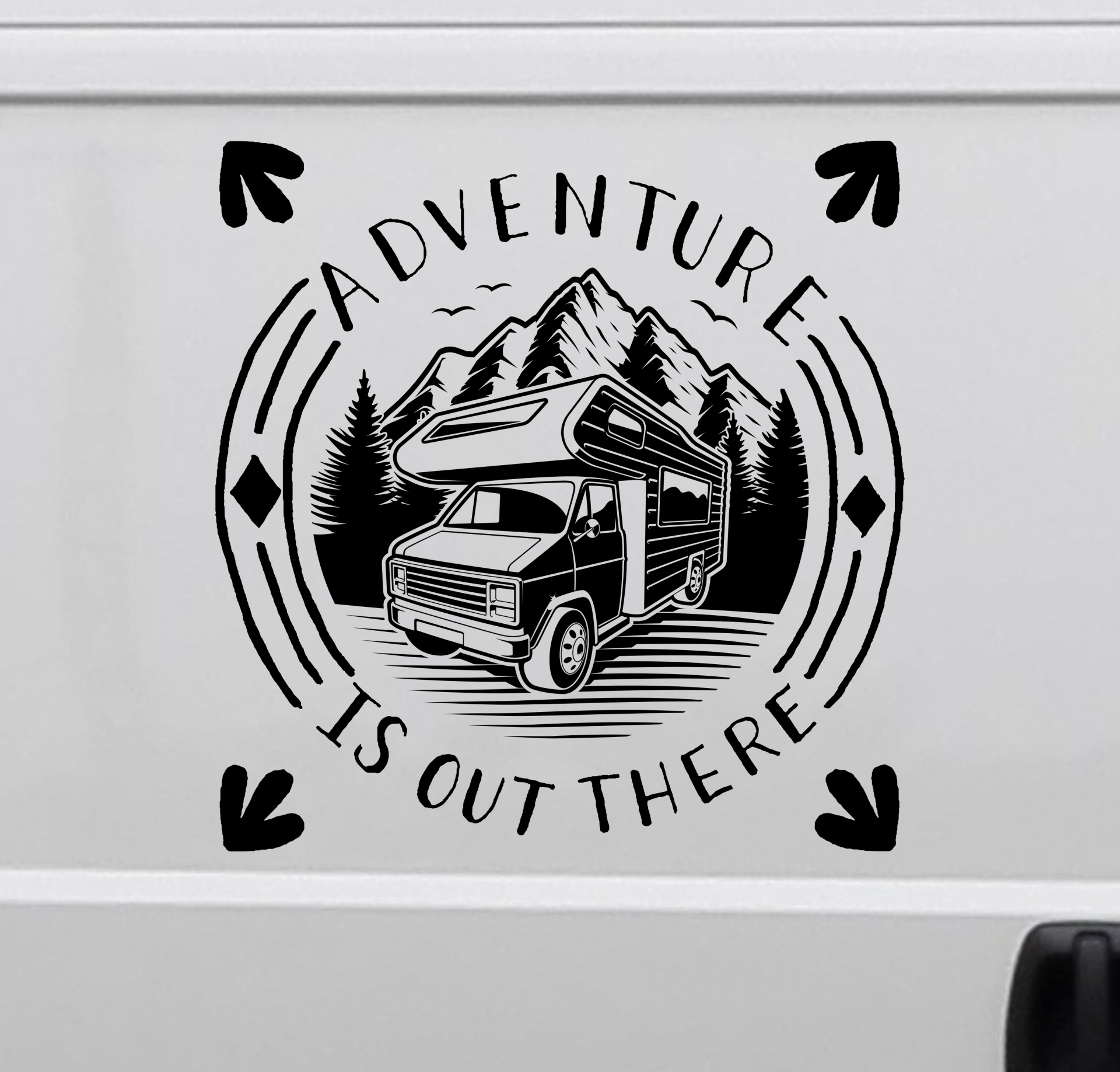 naklejka VANLIFE RV bus GÓRY kamper ADVENTURE 46x45 cm Producent Inna