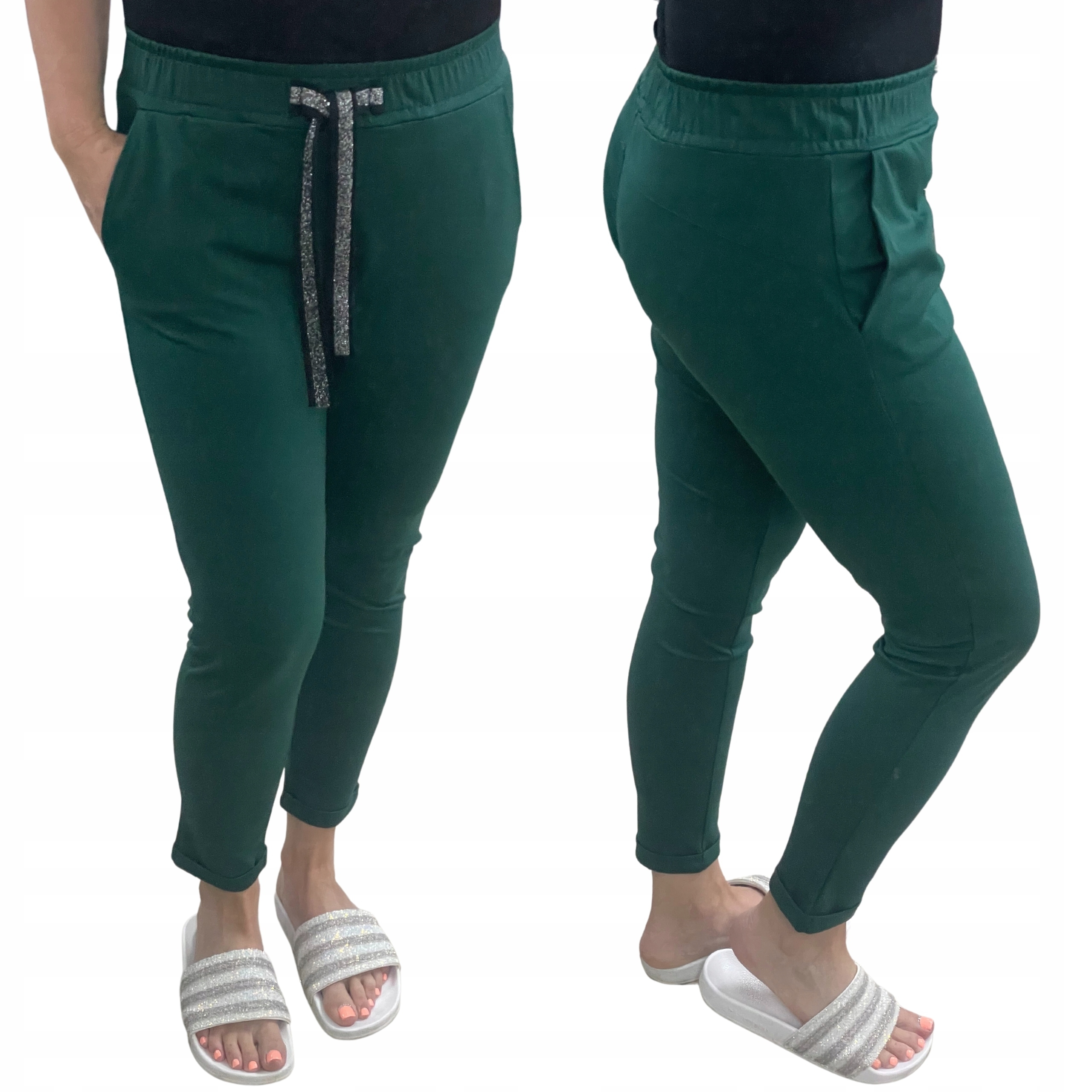 DS2 MODNE SPODNIE 7/8 Z KIESZENIAMI Rozmiar.42