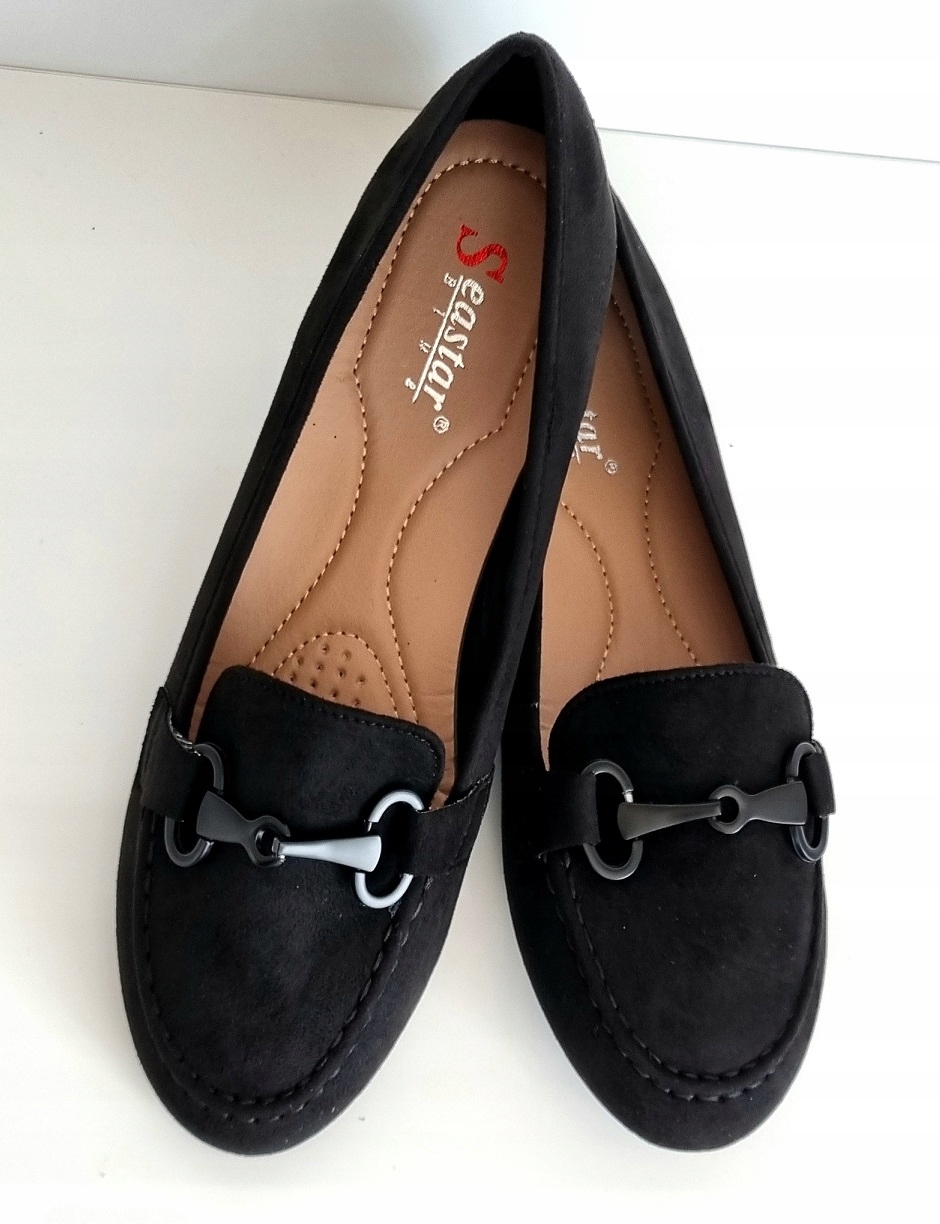 CZARNE MOKASYNY LOAFERSY PANTOFLE 38 Rozmiar 38