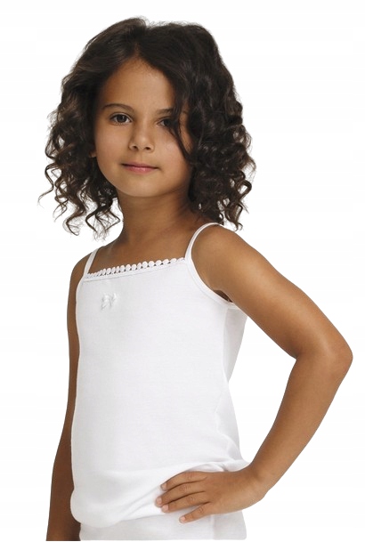 PODKOSZULKA NA RAMIĄCZKACH KOMUNIA BAWEŁNIANA KOMUNIJNA BIAŁA KOSZULKA 158