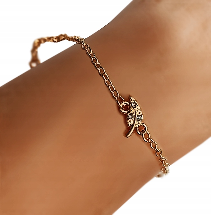 

Bransoletka bransoleta kryształki Liść Złota