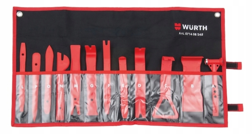 WURTH ZESTAW NARZĘDZI TAPICERSKICH KLINÓW MONTAŻOWYCH DO SPINEK 12 ELEMENT.