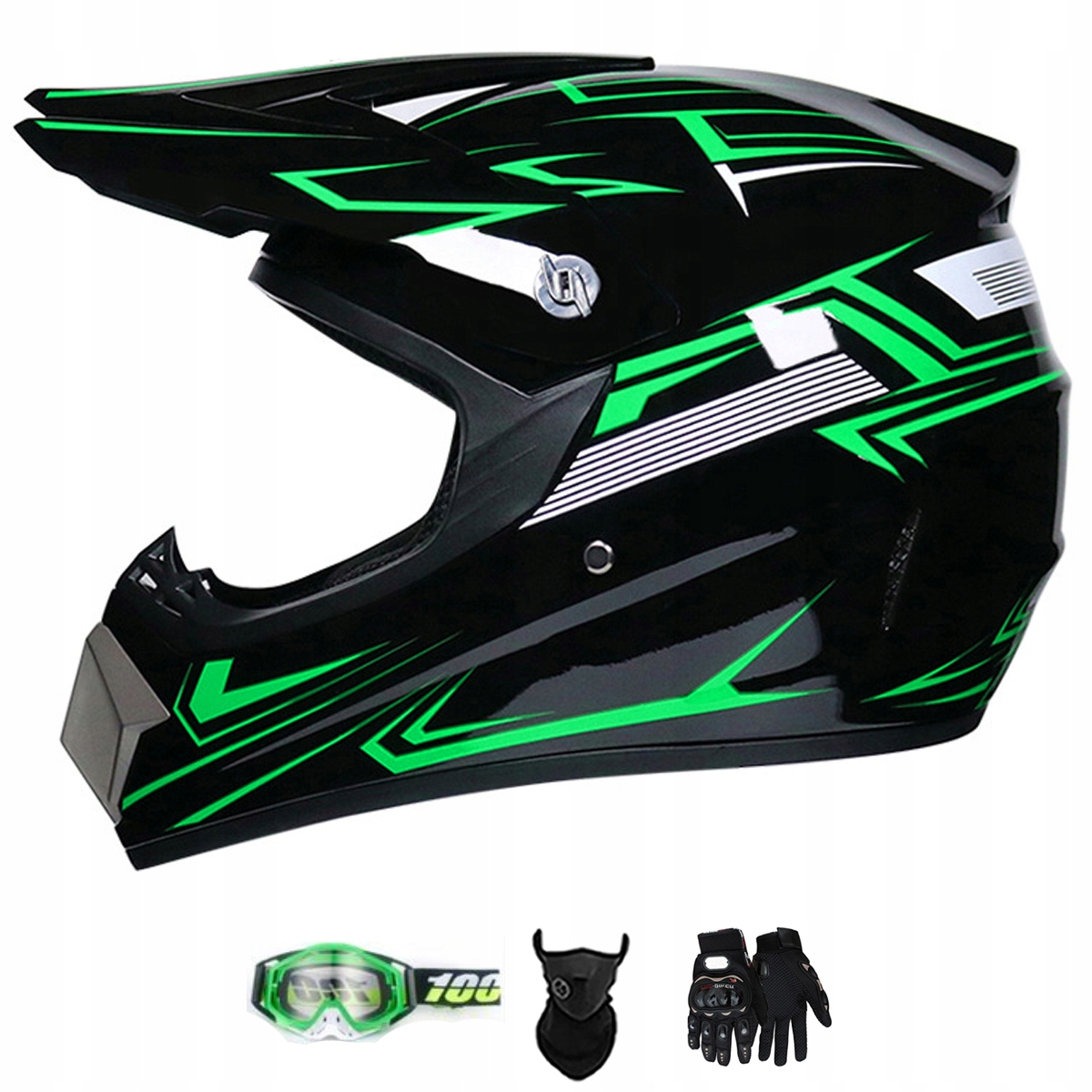 Motocyklová Přilba Lehká Enduro Quada Brýle Rukavice Maska XL