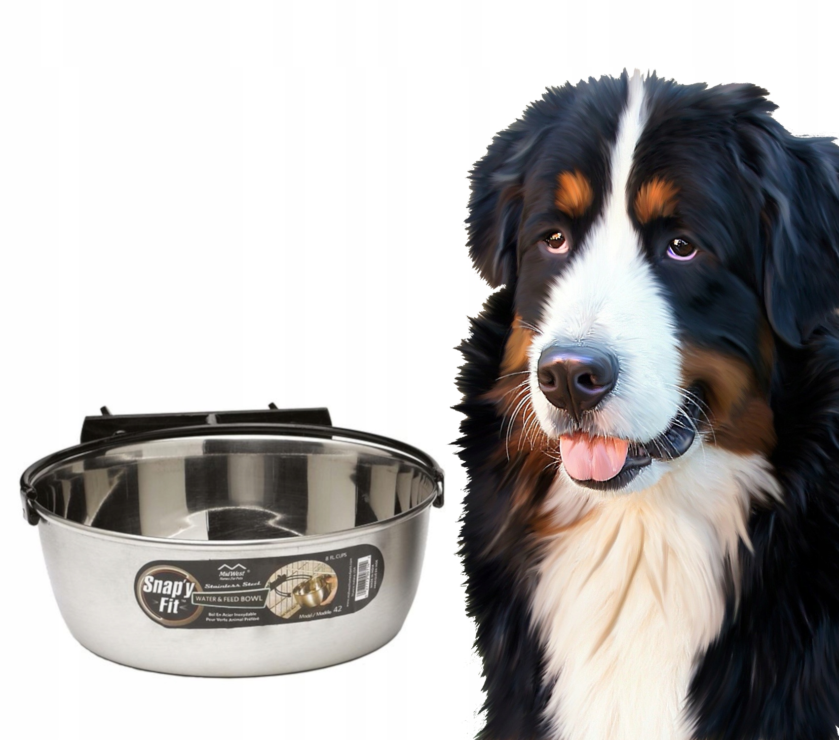 

MidWest Miska stalowa z uchwytem do klatki 2000ml