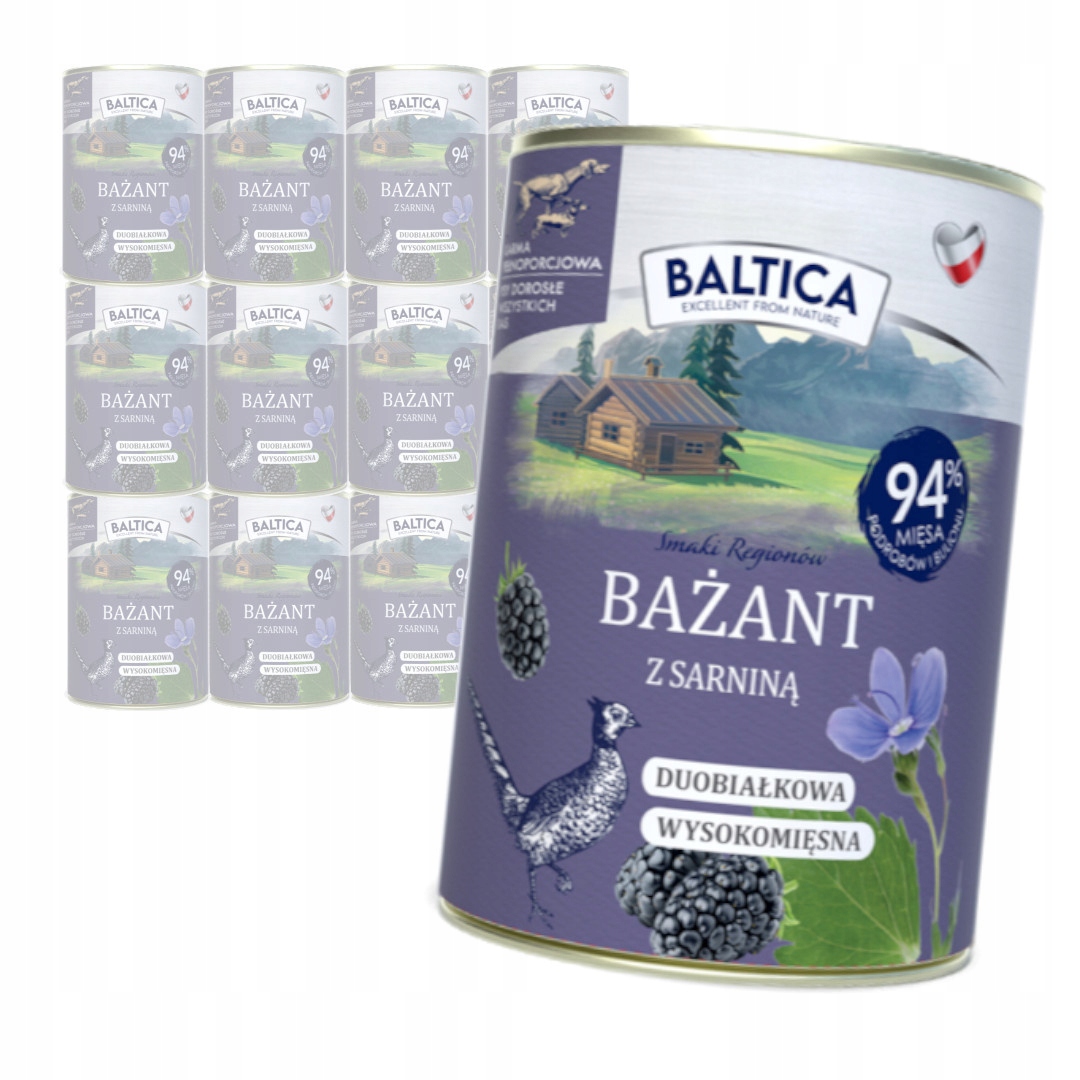 Levně Baltica Bažant se srnkou 12x400g Duoproteinová bezobilná Vlhké Krmivo krmiva pro psy
