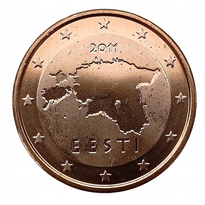 ЭСТОНИЯ 5 EURO CENTS 2011 КАРТА ЭСТОНИИ МОНЕТНЫЙ ДВОР