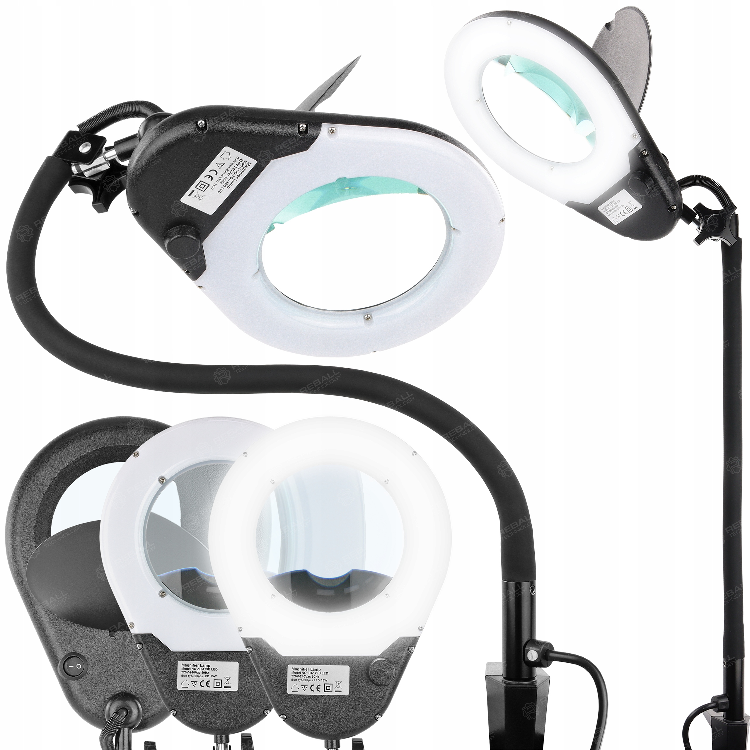 Lampa z lupą Reball 15W 120 mm 3x pierścieniowa LED