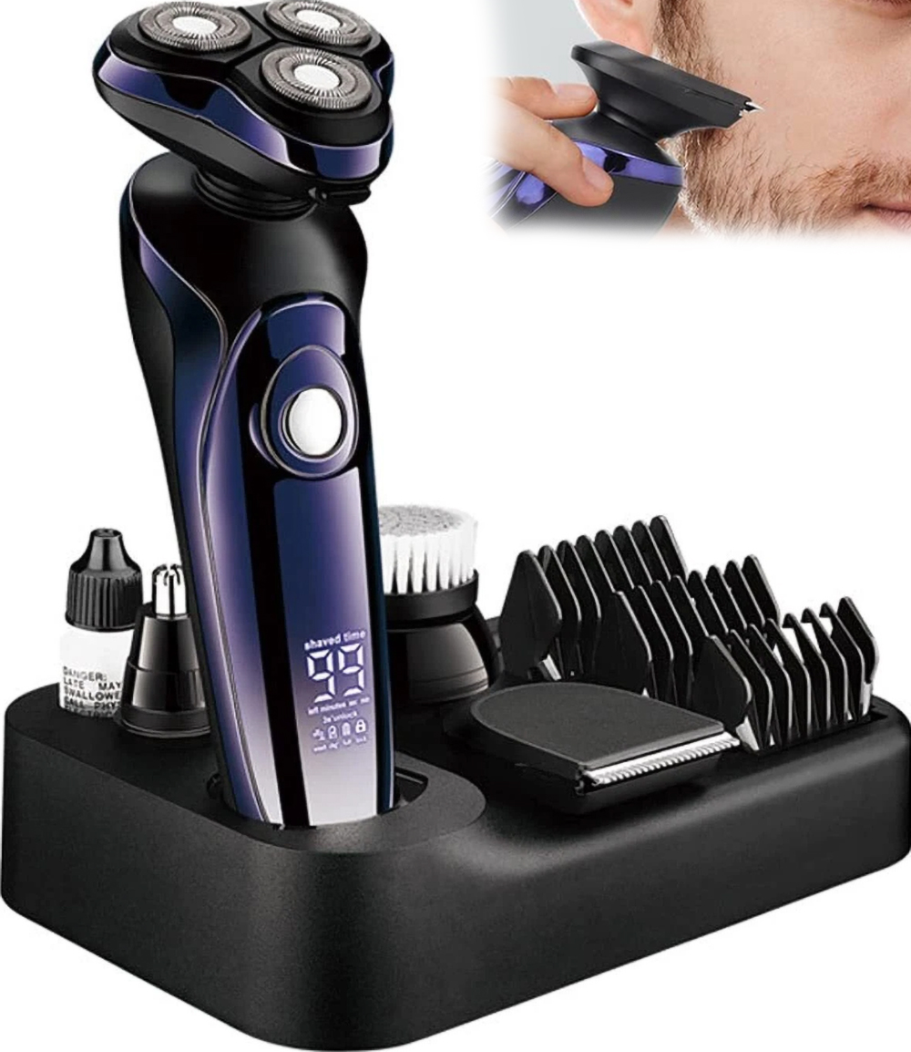 Pánský Elektrický Holicí Strojek 5V1 Holicí Strojek S LCD Displejem