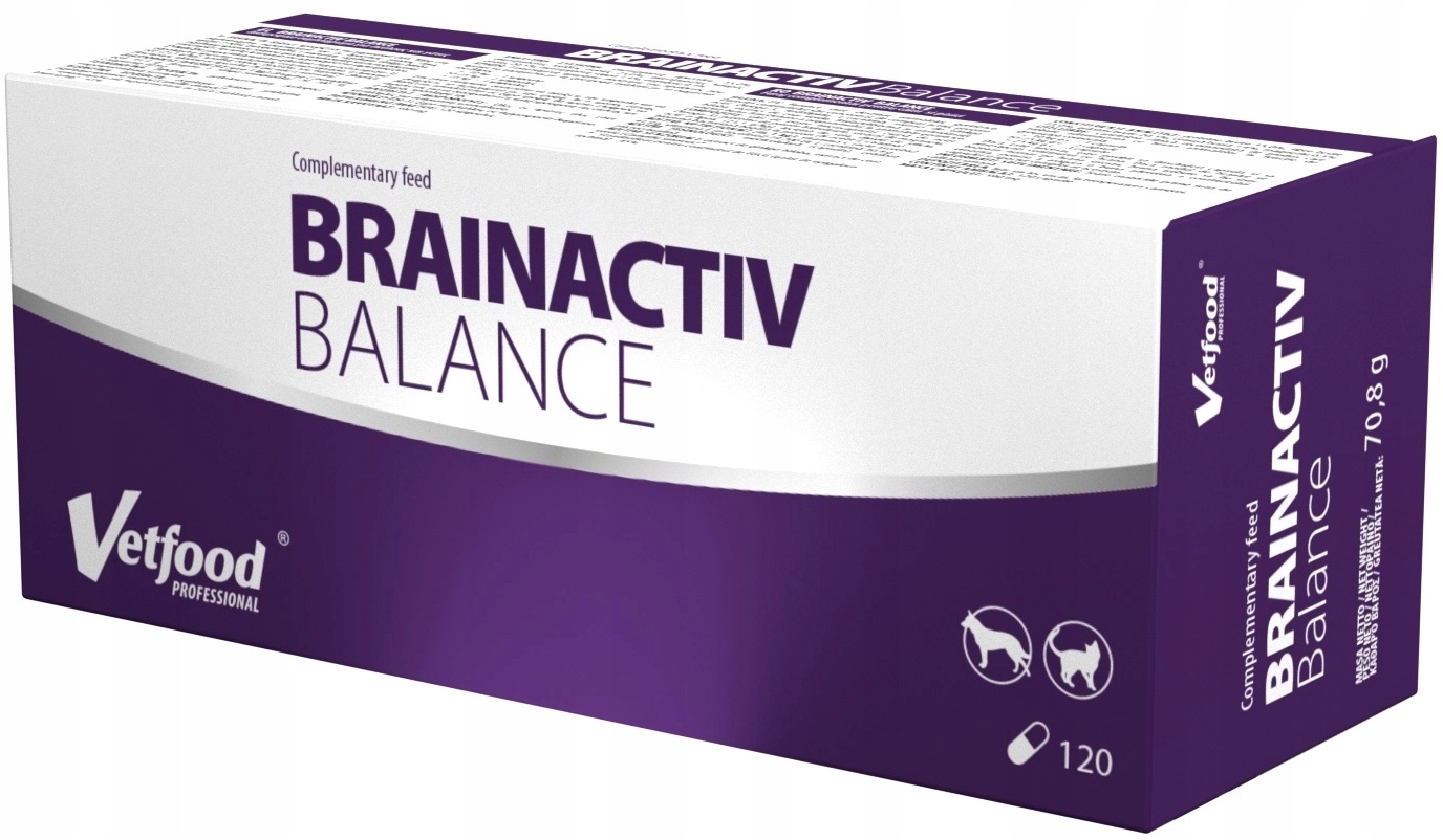 Vetfood Brainactiv Balance na układ nerwowy dla psa kota 120 kaps.