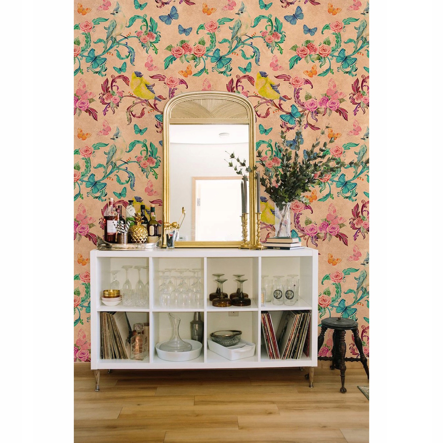 

Tapeta flizelina Kolorowe motyle i kwiaty 104x70