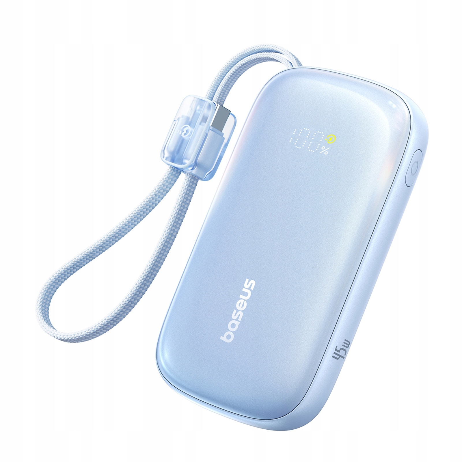 Powerbanka 10000 mAh 45W s kabelem Usb-c pro iPhone Lightning modrá