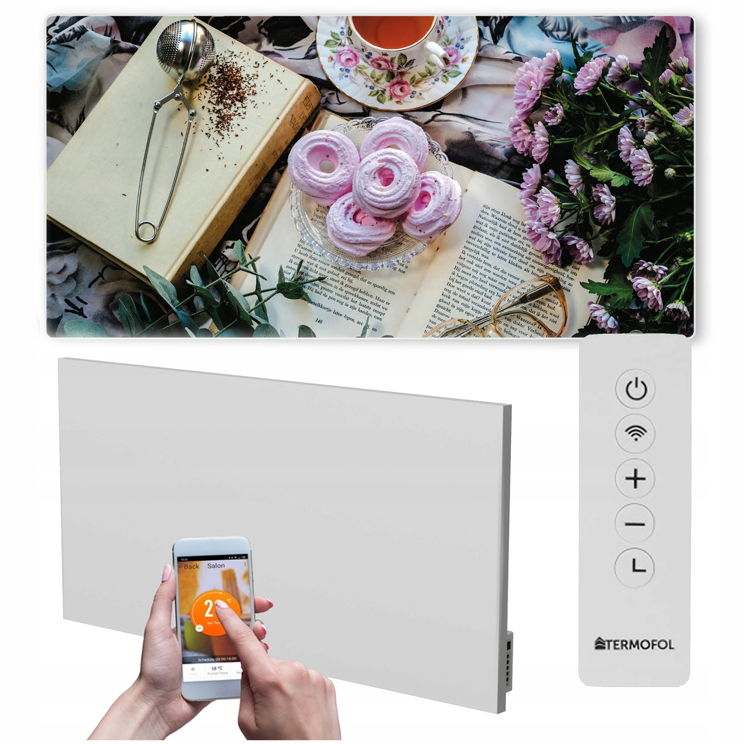 Infračervený obrazový ohrievač 700 W 120 x 60 cm WiFi