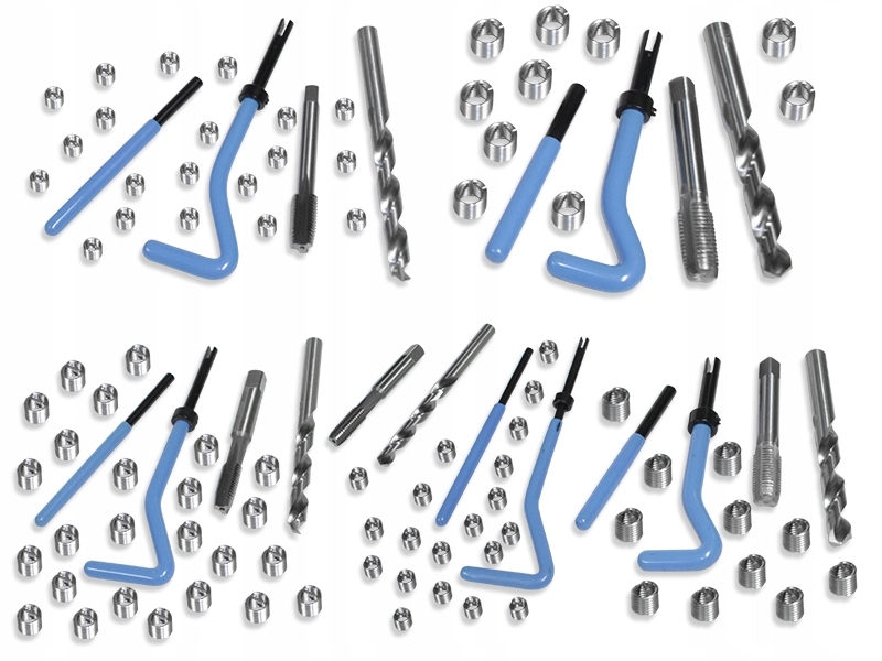 Zestaw do naprawy zerwanych gwintów calowe