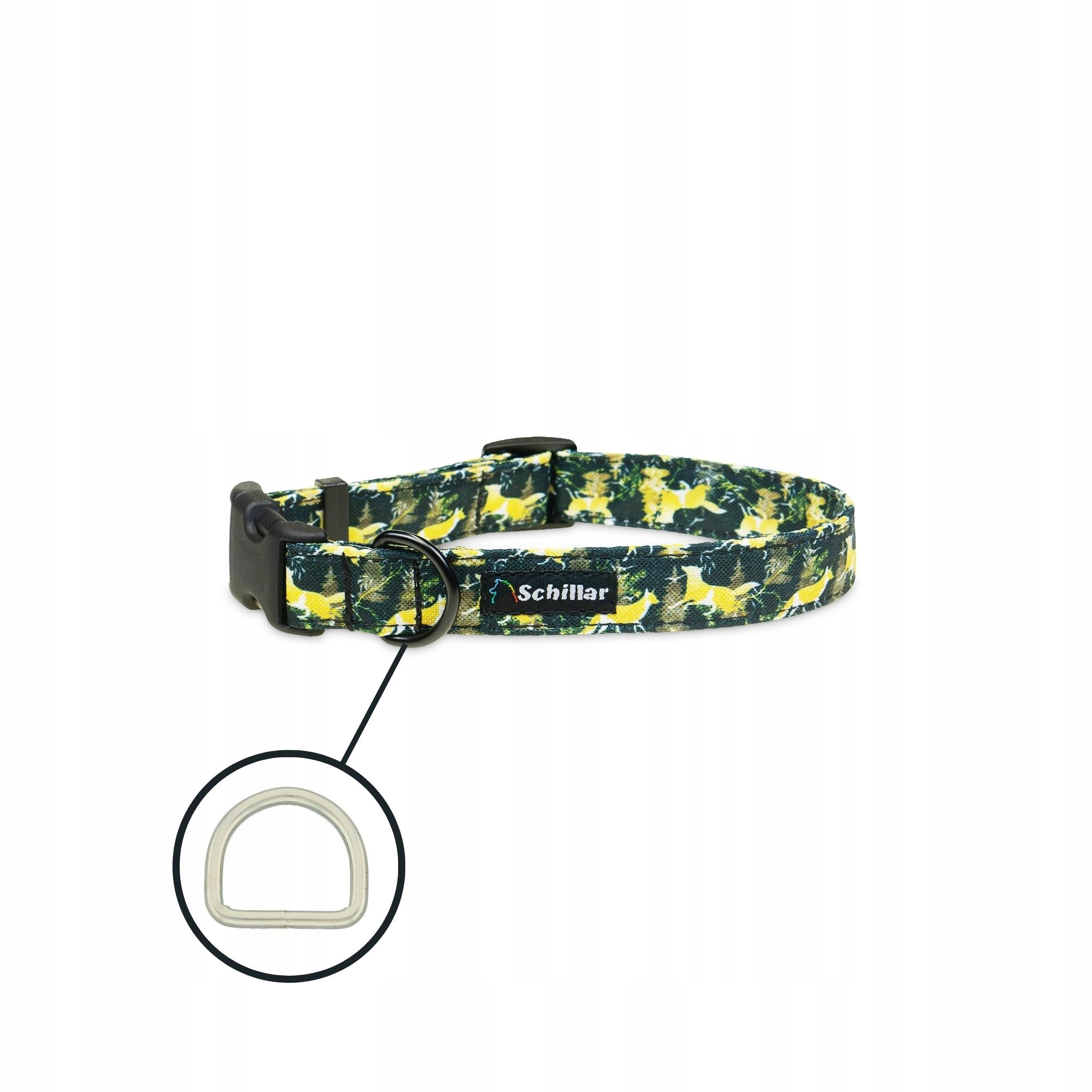 Levně Obojek na sponu pro velkého psa, barevný, zlaté lišky, velikost L, 40-60 cm