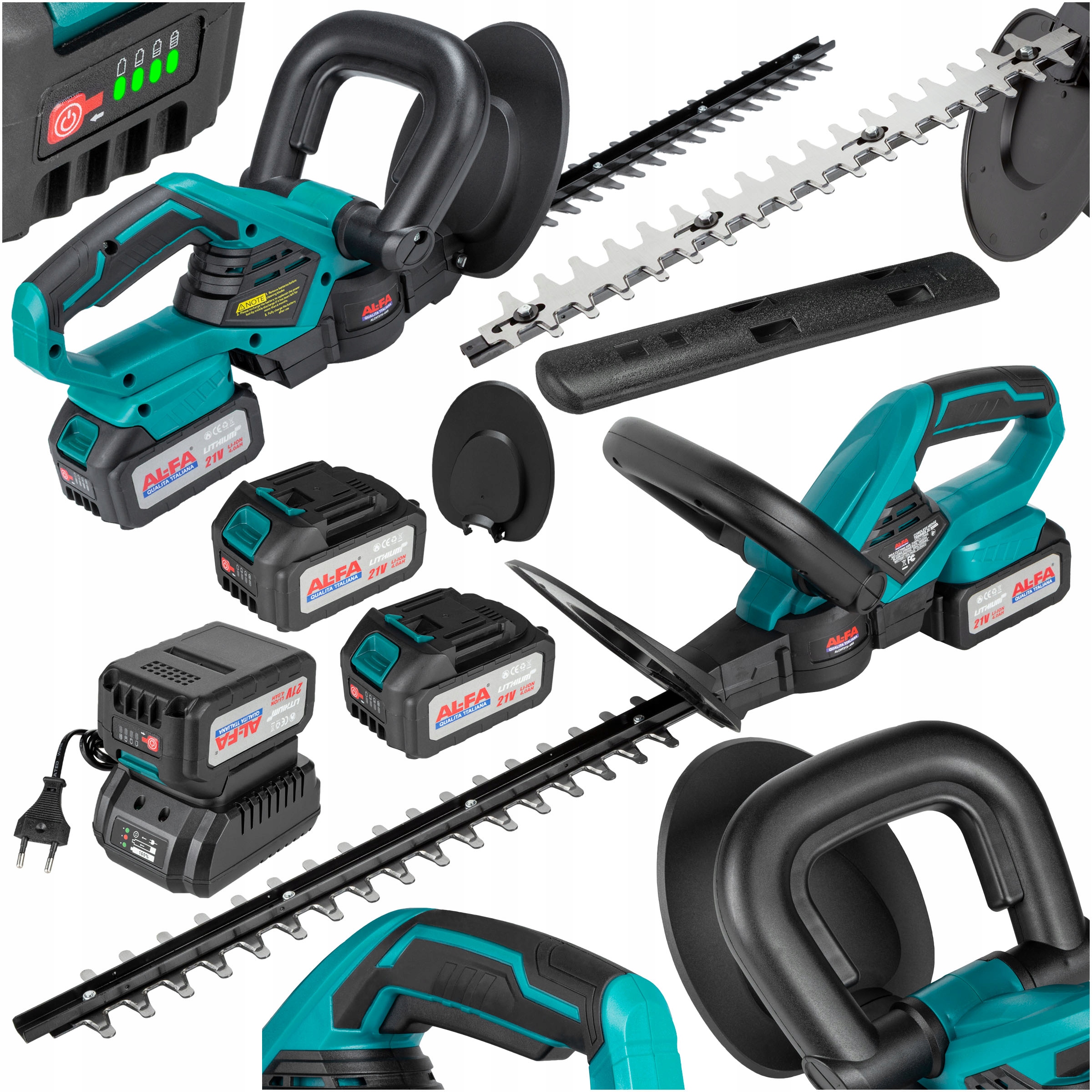 Nożyce Do Żywopłotu Akumulatorowe nożyce ogrodowe cięcie krzewów 2 Baterie