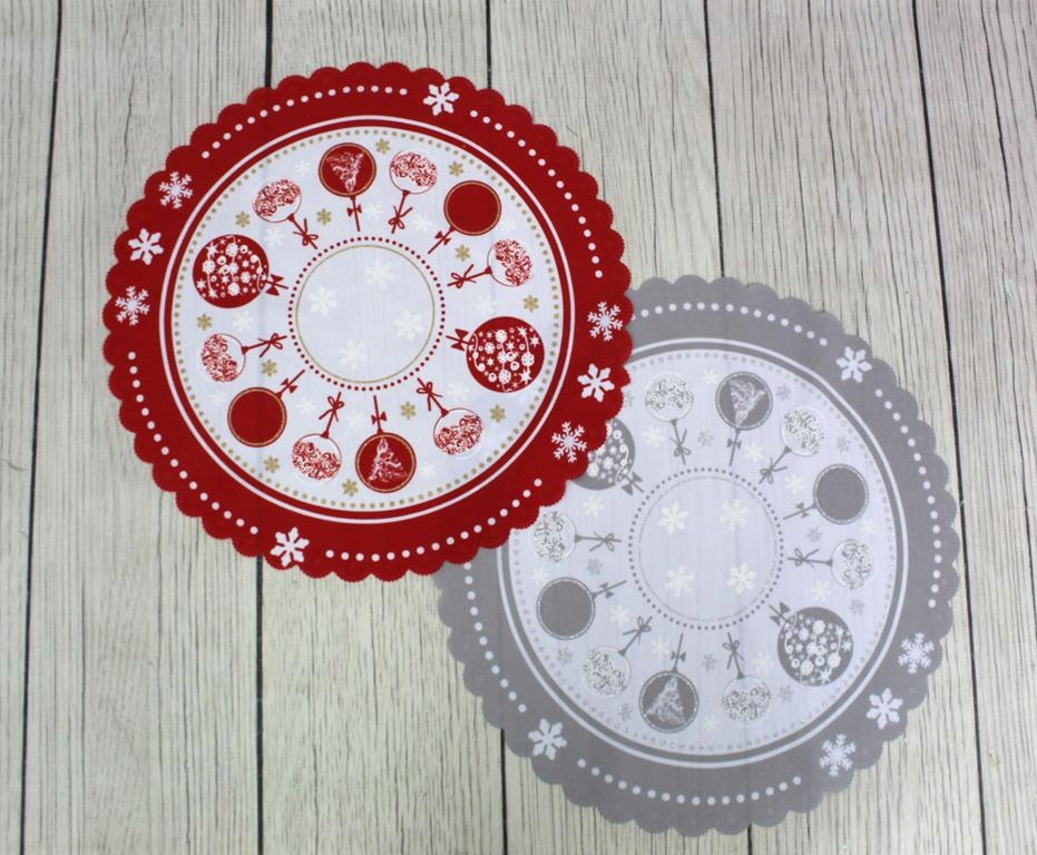 serwetki Boże Narodzenie bombki  śr. 35 cm - 10 szt. — 2