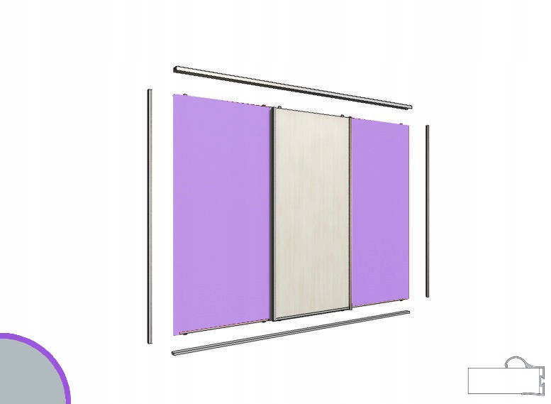 

Zestaw do drzwi przesuwnych Ergo 2,5m/3D Alu