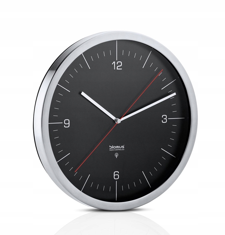 Blomus Crono Rádiom riadené hodiny 30 cm, čierne