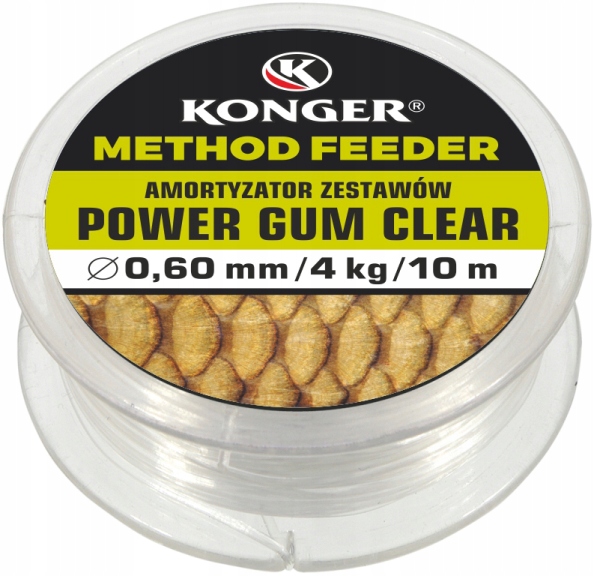 Amortyzator Zestawów Power Gum Clear 1,2mm/10kg/5m Method Feeder Konger 960