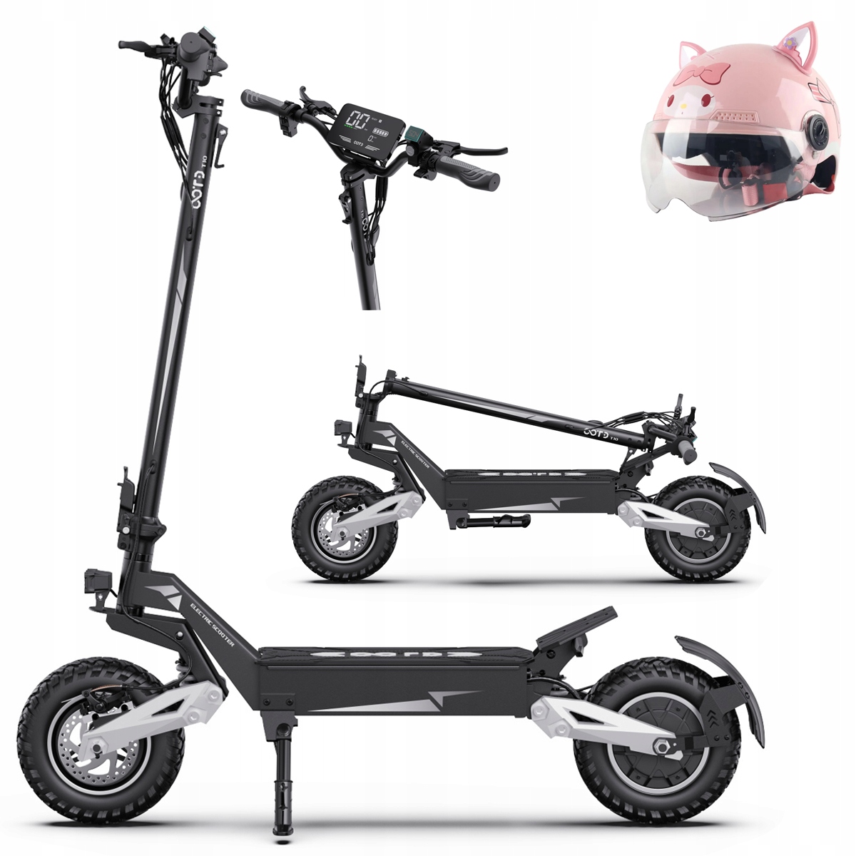 Ootd T10 skládací elektrická vozidla 900W 50KM/H 48V 13.5AH 45KM 11" Pl