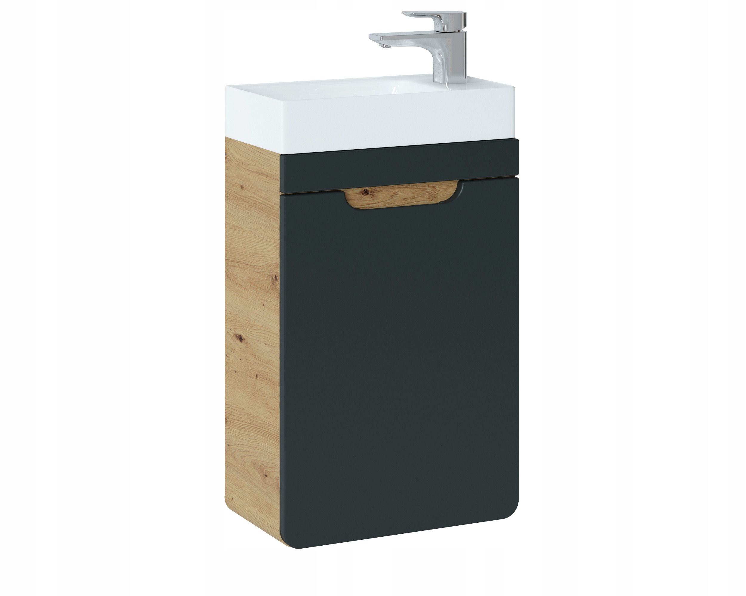 SZAFKA WISZĄCA ARUBA Z UMYWALKĄ 40 CM CZARNY MAT