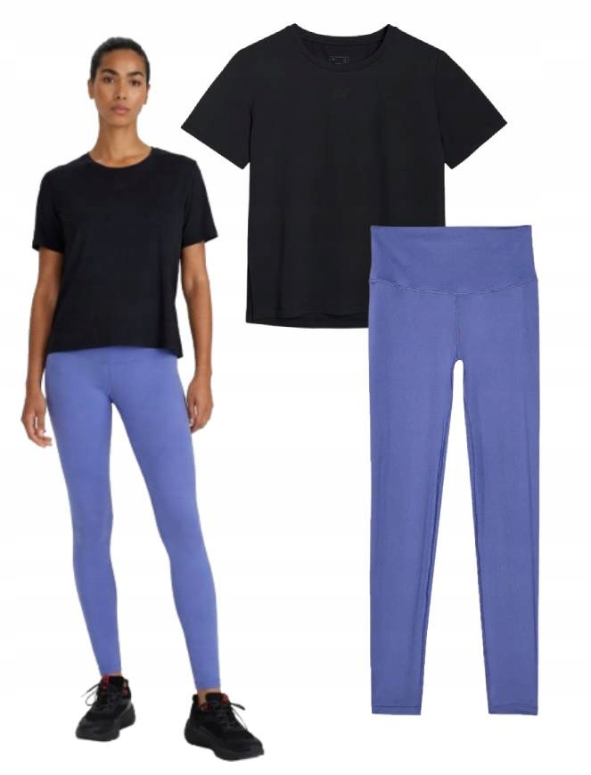 Zestaw sportowy damski 4F komplet na siłownię fit koszulka legginsy L