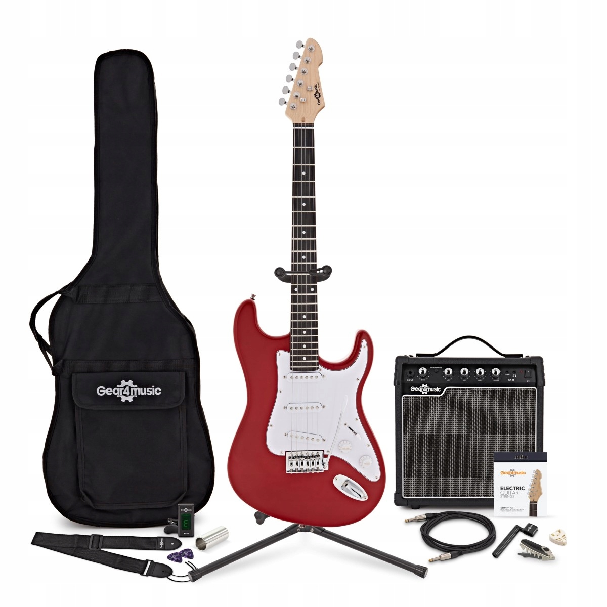 La Electric Guitar 15W Complete Pack, czerwony