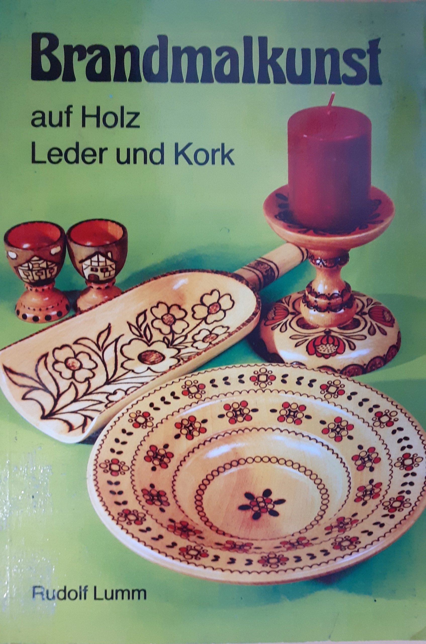 Brandmalkunst auf Holz Leder und Kork Grafika