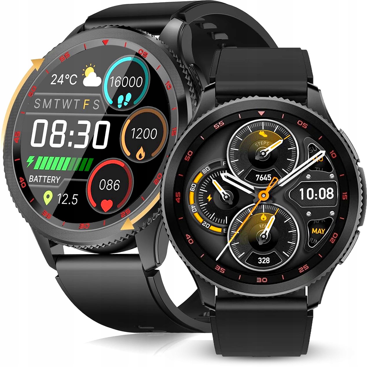 Chytré Hodinky Rubicon Amoled 1.43” Hovory přes Bt, Prstenec, IP67, Puls, Tlak