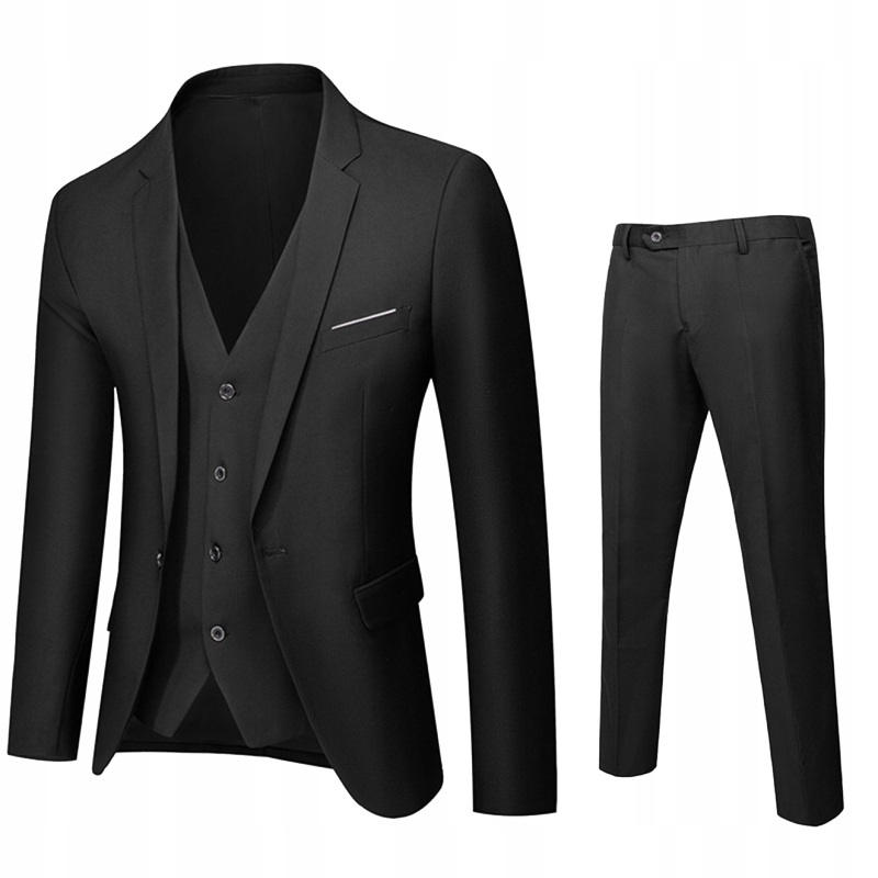 MĘSKI GARNITUR ELEGANCKI JEDNOLITY KOLOR KOMPLET