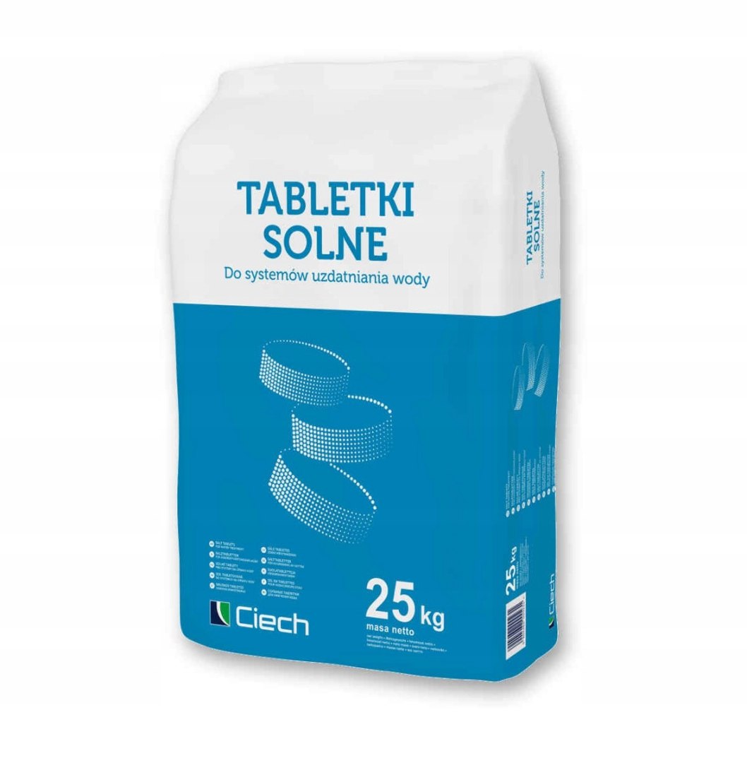 SÓL TABLETKI SOLNE DO ZMIĘKCZACZ WODY 25KG CIECH